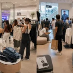 Men and women shopping differently inside a modern fashion mall with realistic browsing behavior and bright retail atmosphere.