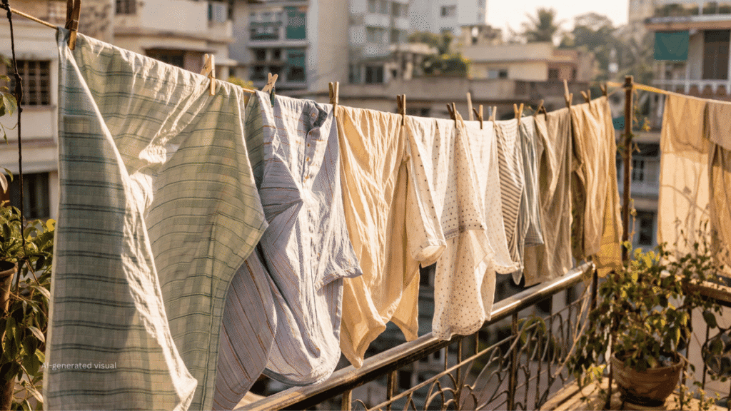 best fabric for summer india to avoid smell clothes drying balcony