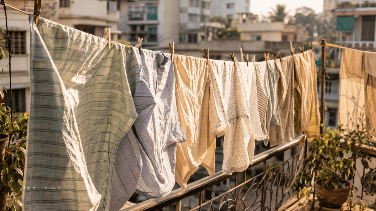 best fabric for summer india to avoid smell clothes drying balcony